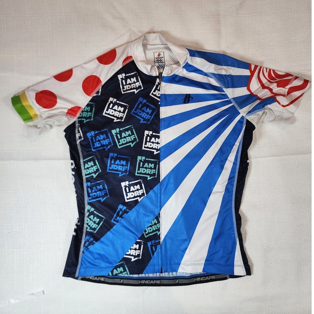 Hincapie JDRF Ride to Cure Diabetes Womens Cycling Jersey XL Blue White Zip